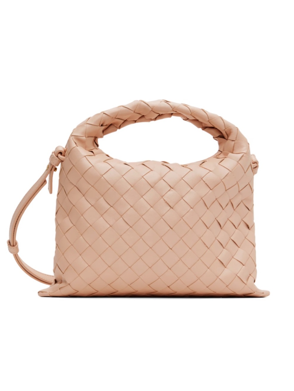 Bottega Veneta Mini Hop Intrecciato Leather Shoulder Bag Pink Crossbody NWT